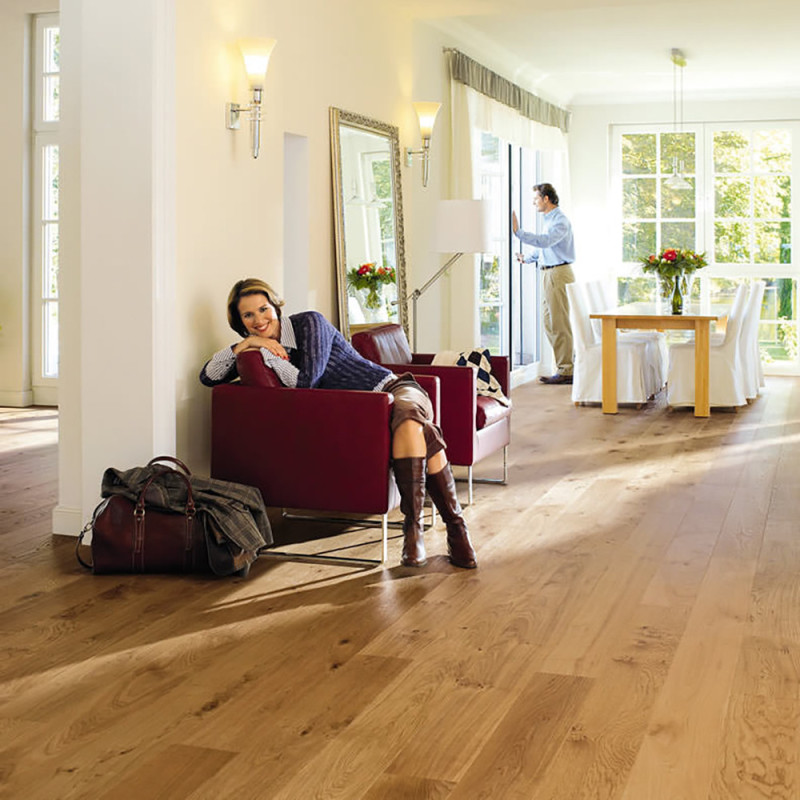 Suelo de Madera Haro 4000 Roble Markant Cepillado 2V 1 lama Permadur (Lote de 28,54 m2)