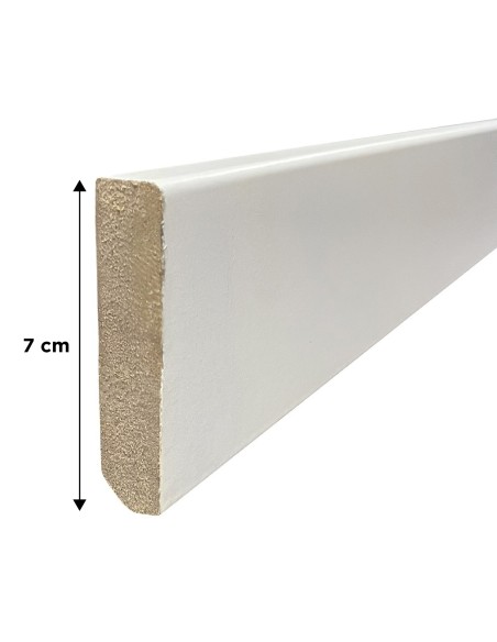 Rodapié Blanco Laminado 7 cm | Tira 2.25 m | Acabado Elegante