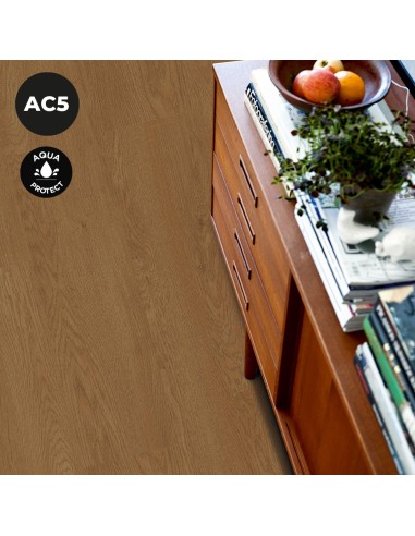 Suelo Laminado Loc Floor AC5 Plus Roble Marrón Humo 371 Aqua Protect | Resistente y Elegante